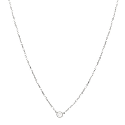 Tiffany Platinum Diamond .12ct Elsa Peretti Diamonds by the Yard Pendant Necklace 1 of 4