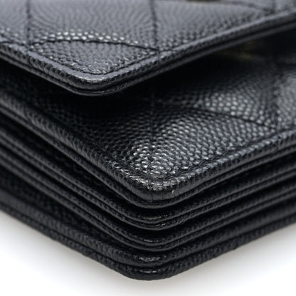 Chanel Caviar Quilted CC Stars Card Holder On Chain Black 9 of 10