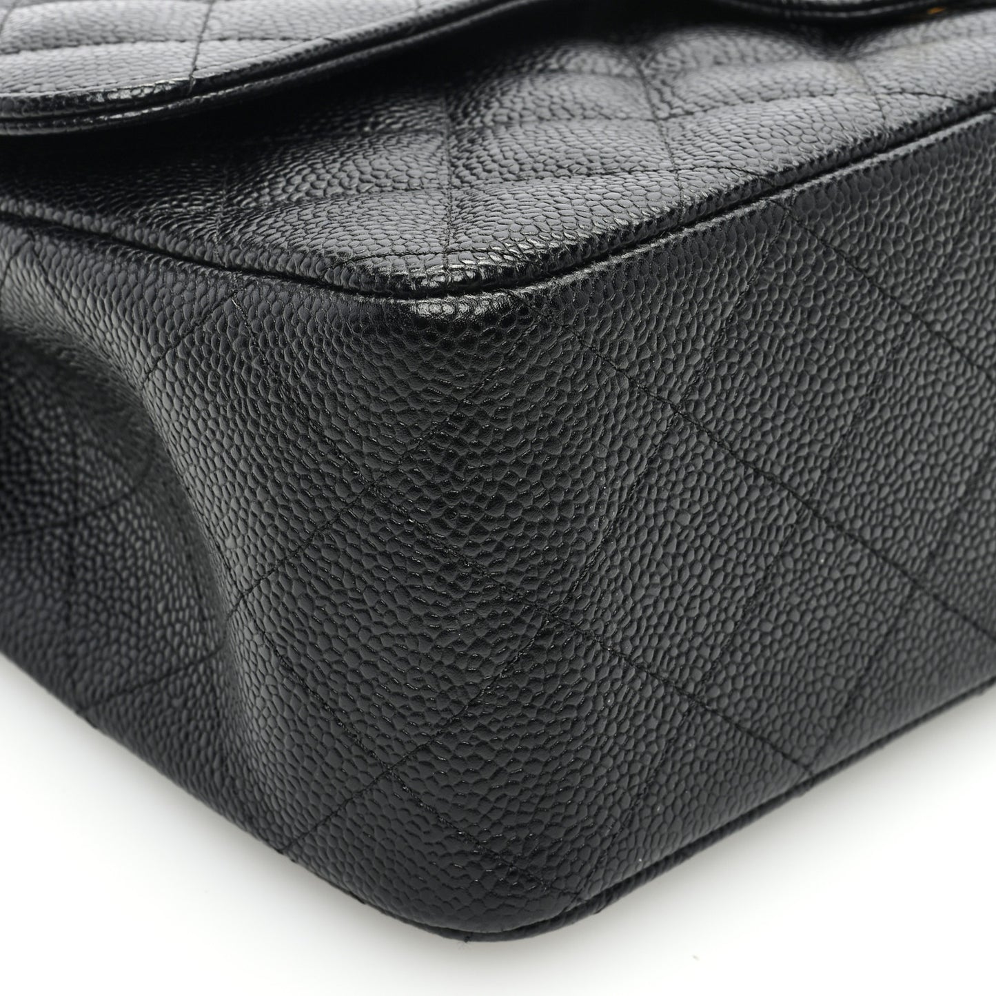 Caviar Quilted Jumbo Double Flap Black