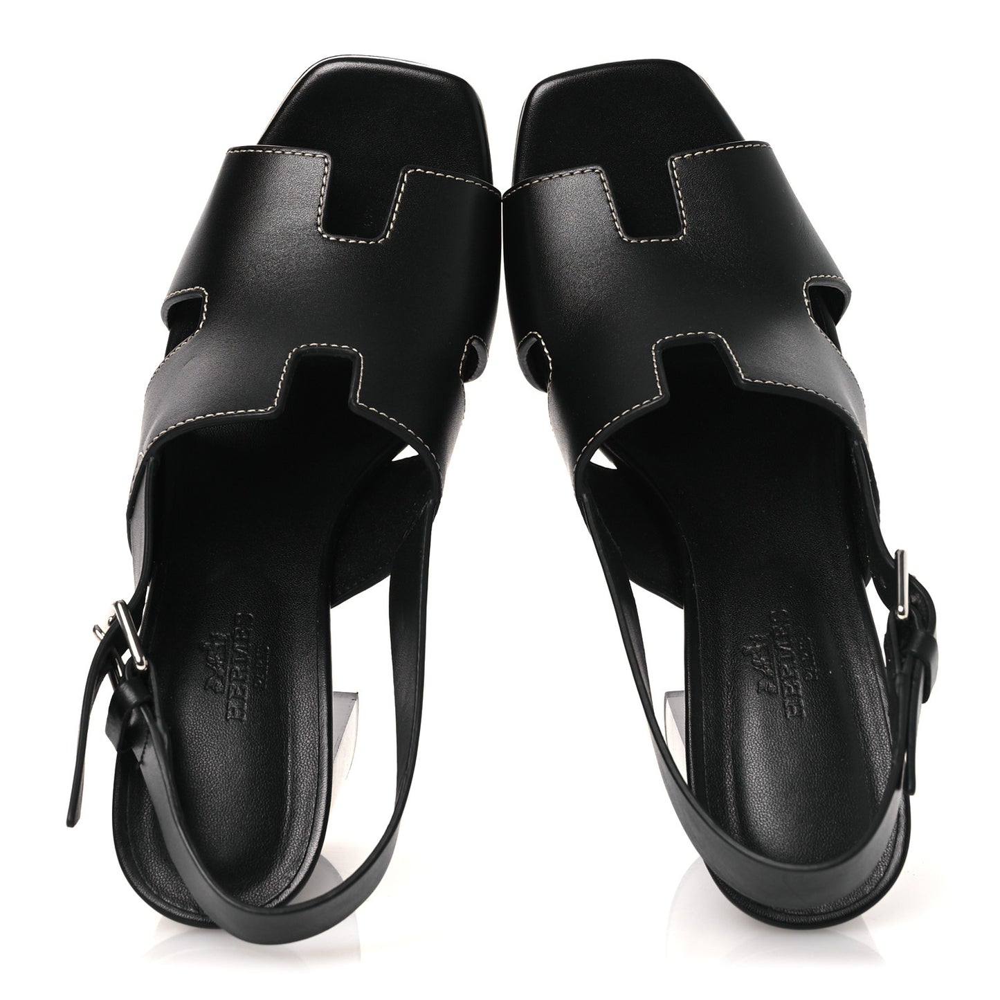 Calfskin Eris 90 Sandals 37 Black