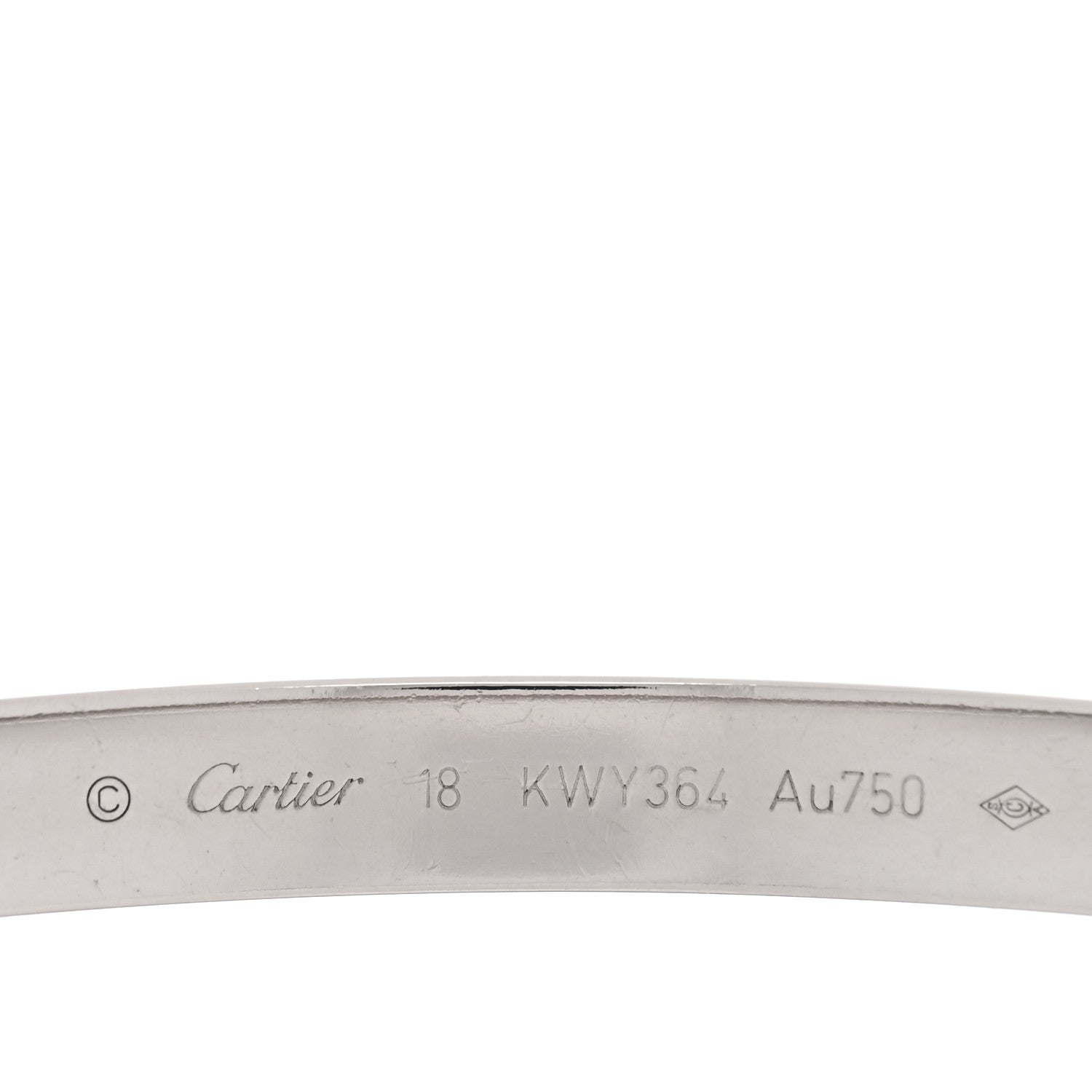 Cartier 18K White Gold LOVE Bracelet 18 4 of 8