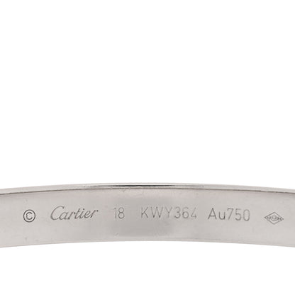 Cartier 18K White Gold LOVE Bracelet 18 4 of 8
