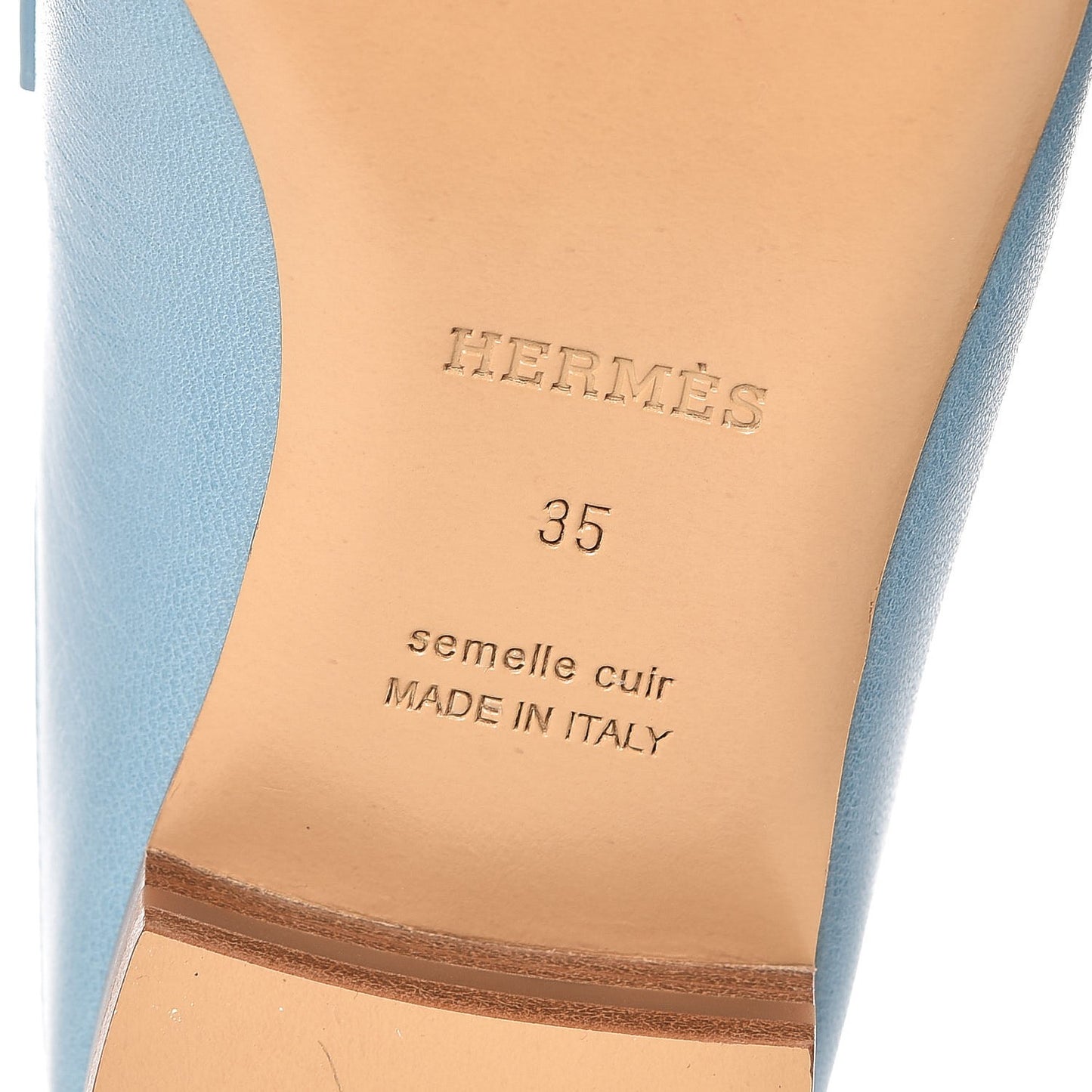 Goatskin Rivoli Mules 35 Bleu Ciel