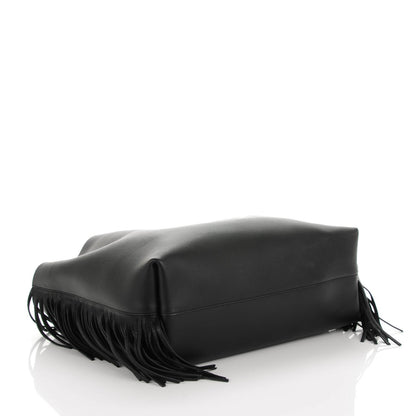 Saint Laurent Calfskin Large Fringe Shopping Tote Black 4 of 8