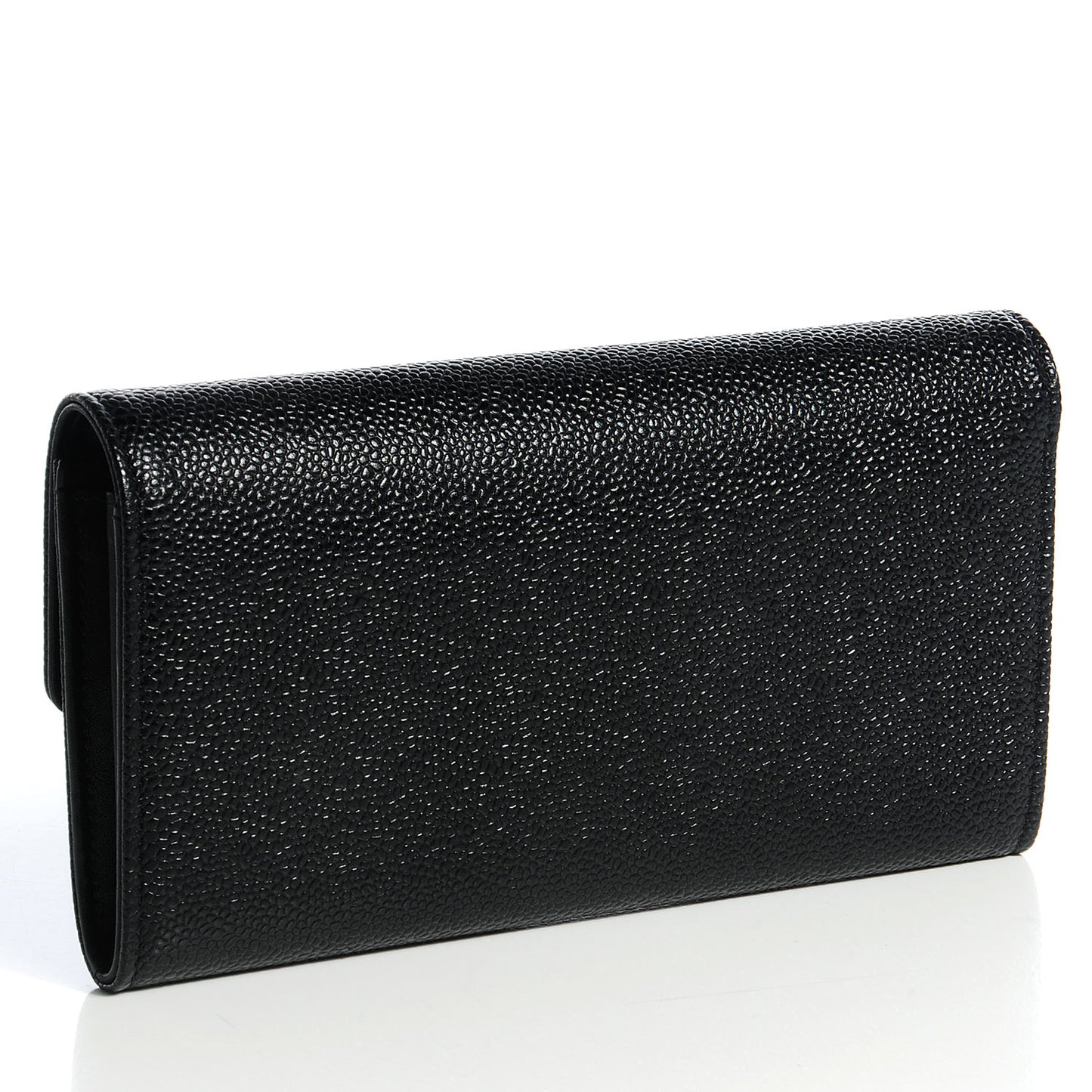 Caviar Large Gusset Flap Wallet Black