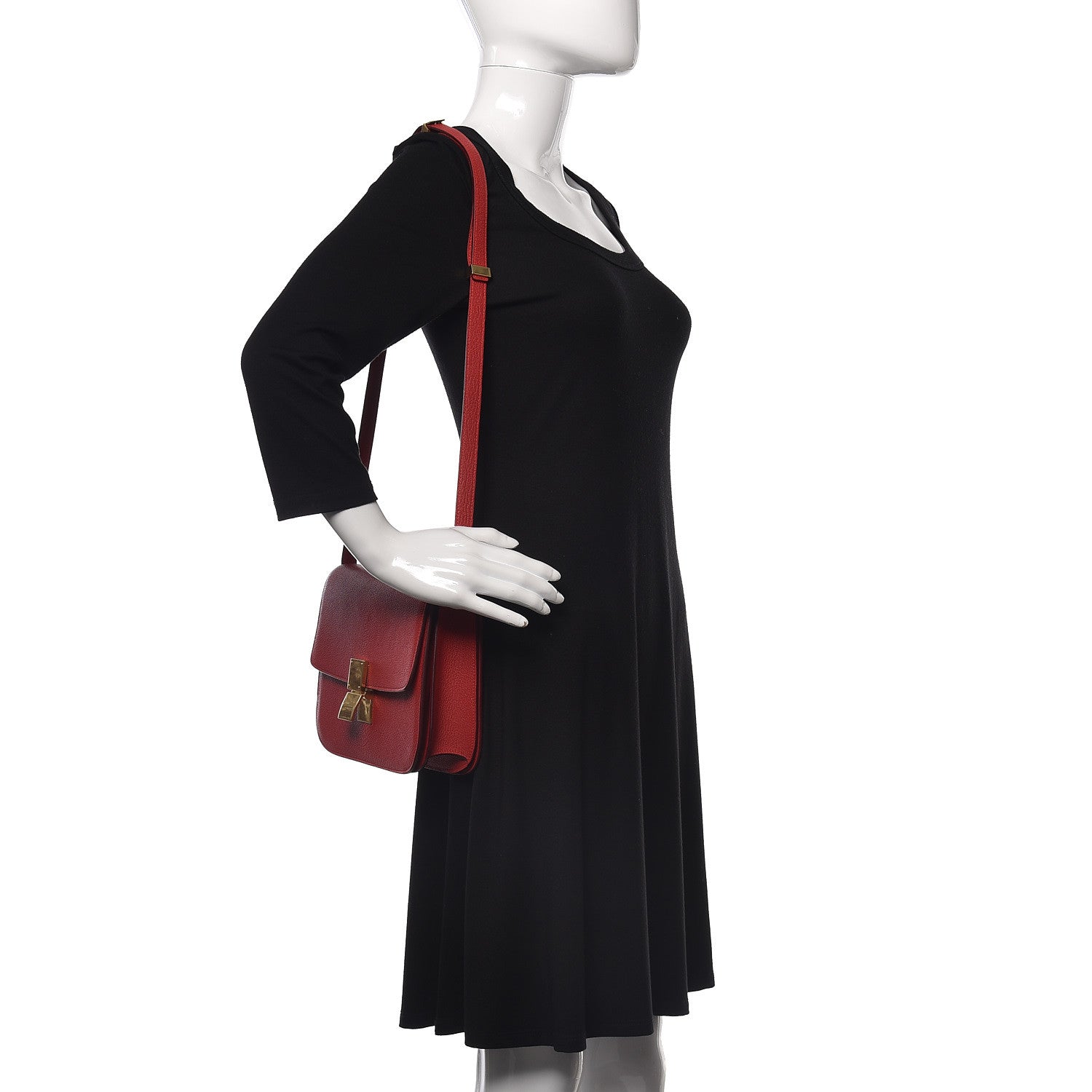 Celine Goatskin Medium Classic Box Flap Bag Carmin 2 of 9