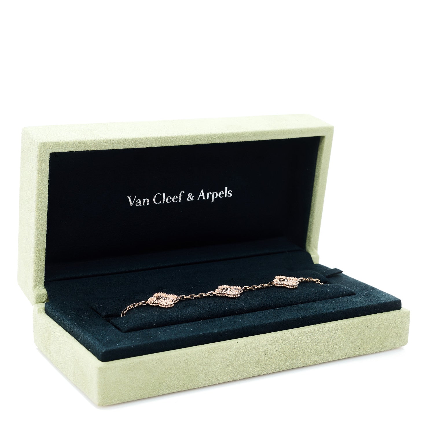 Van Cleef & Arpels 18K Rose Gold 5 Motifs Vintage Alhambra Bracelet 4 of 4