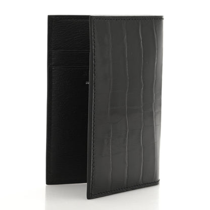 Hermes Shiny Alligator MC2 Euclide Card Holder Black 3 of 9