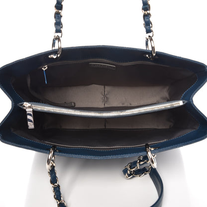 Chanel Caviar Quilted Grand Shopping Tote GST Dark Blue 5 of 8