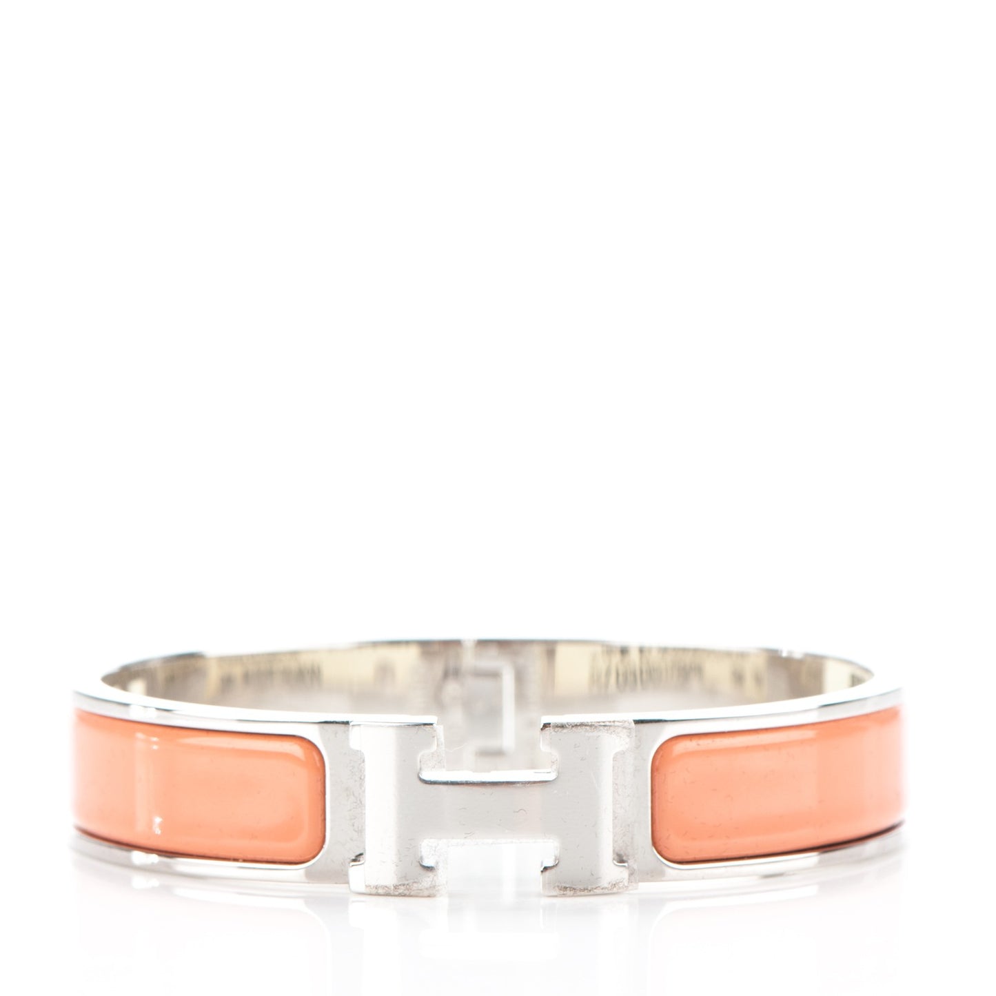 Enamel Narrow Clic Clac H Bracelet PM Rose Saumon