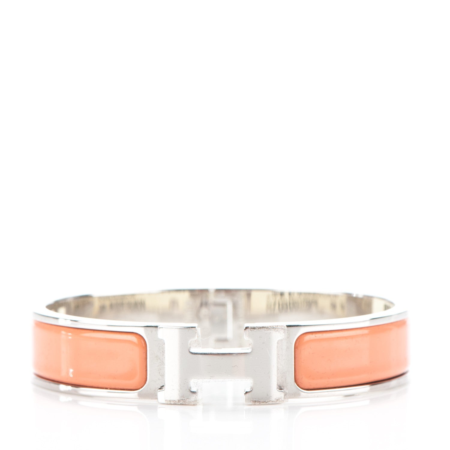 Hermes Enamel Narrow Clic Clac H Bracelet PM Rose Saumon 1 of 4