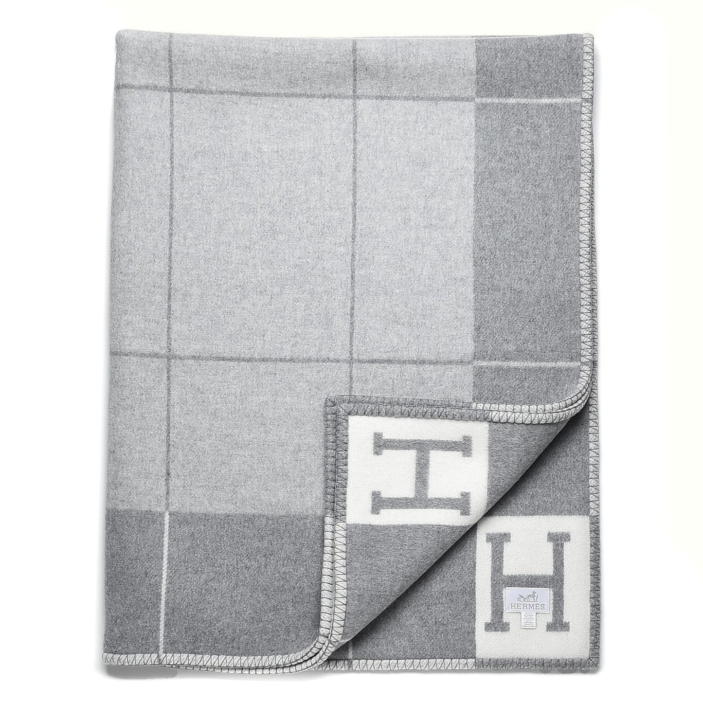 Wool Cashmere Avalon III Blanket Ecru Gris Clair