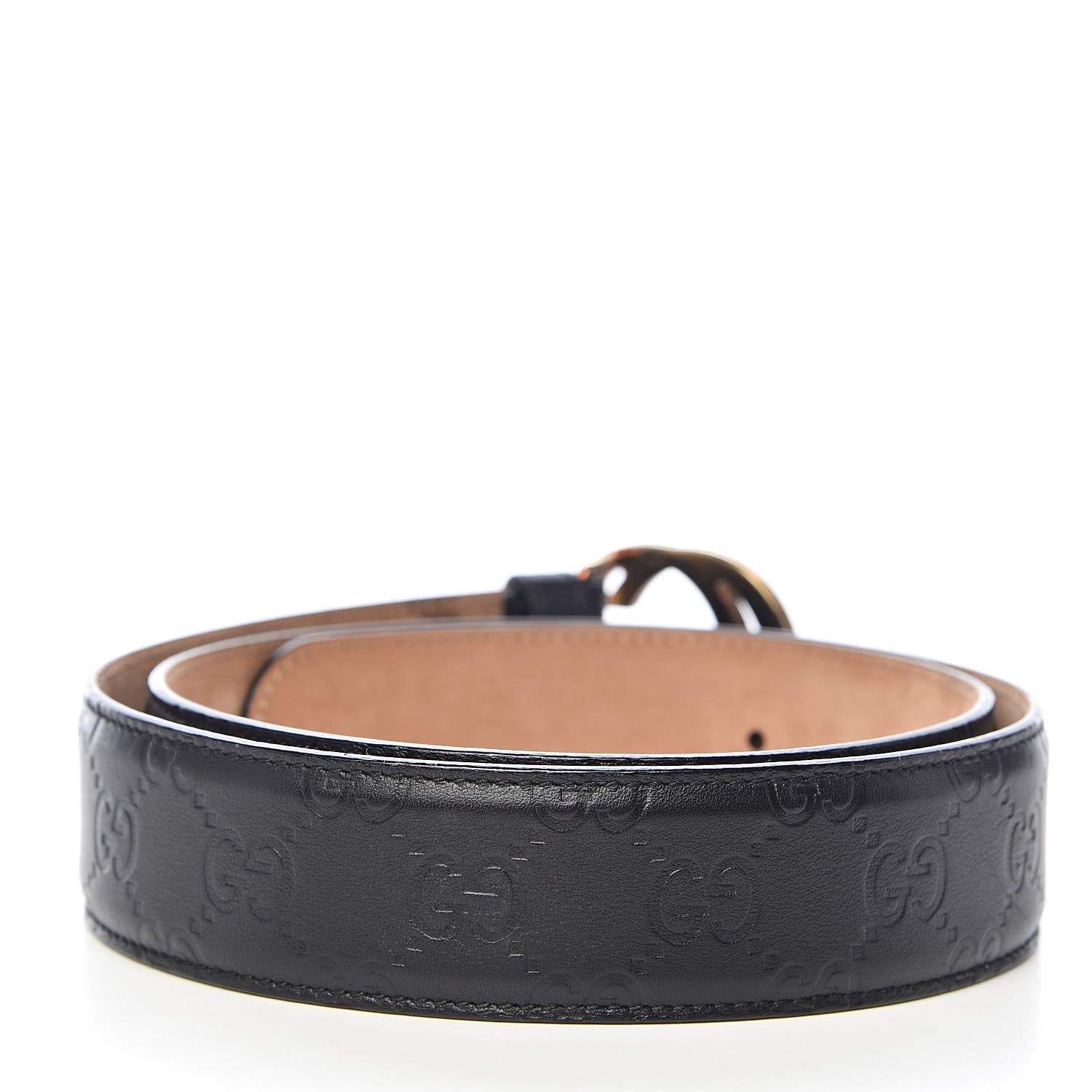 Gucci Guccissima Signature Interlocking G 37mm Belt 85 34 Black 3 of 9