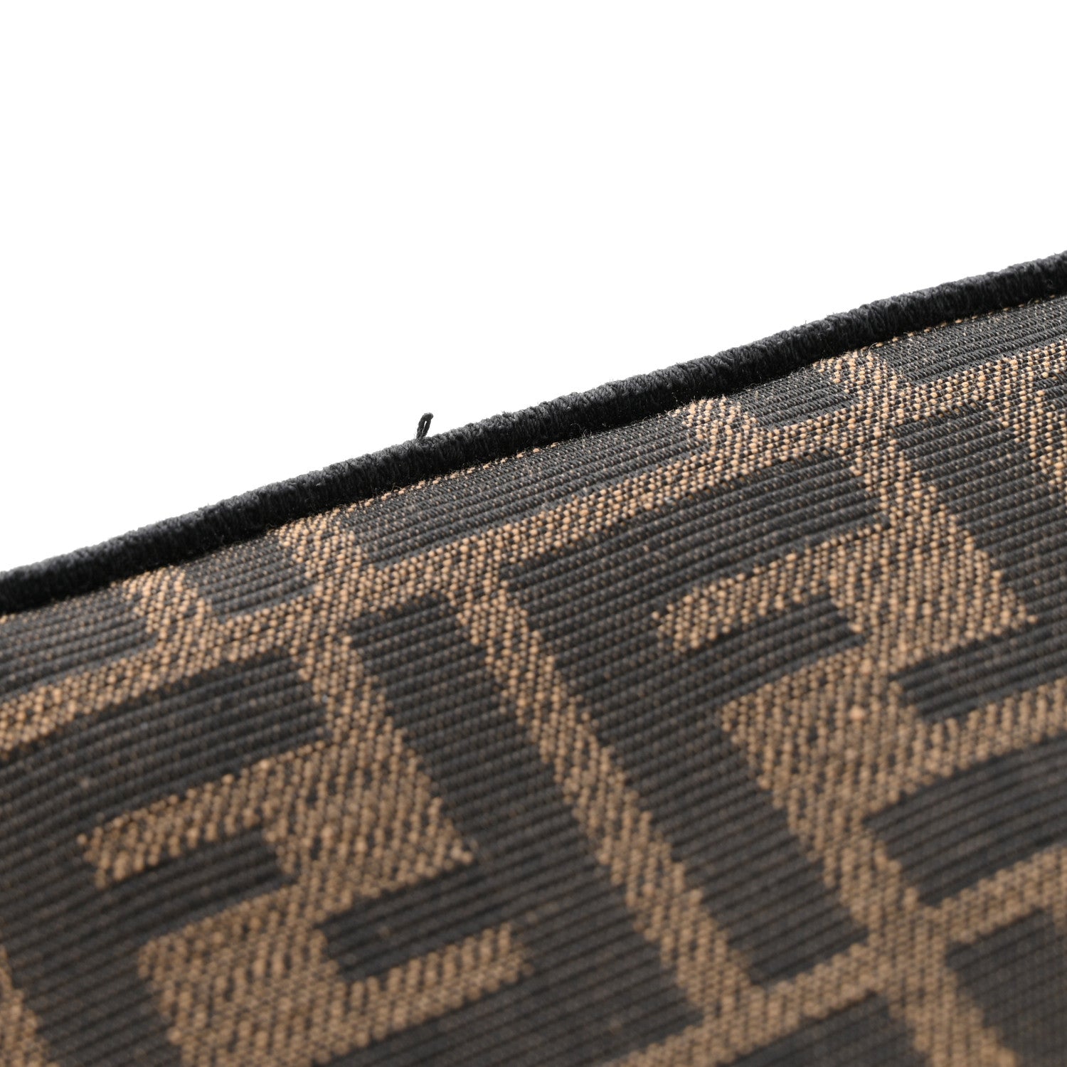 Fendi Fabric Jacquard FF 1974 Mini Baguette Tobacco Moro Black