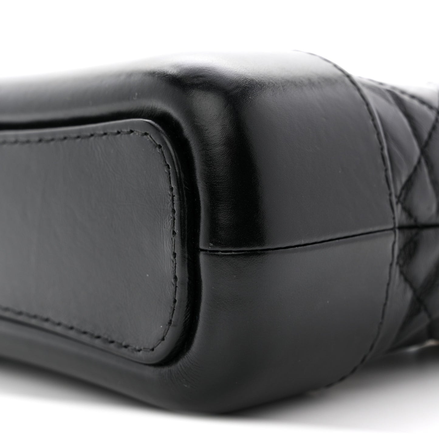 Aged Calfskin Quilted Small Gabrielle Hobo Black