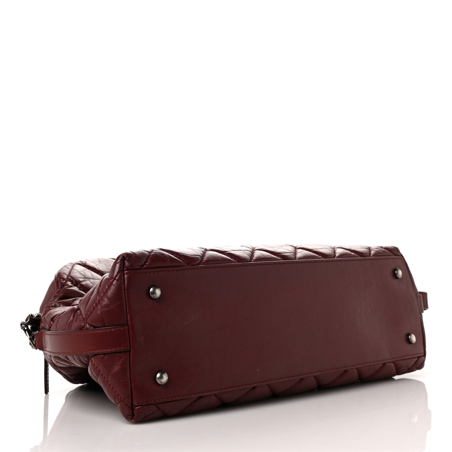 Aged Calfskin Small Bowling Bag Burgundy