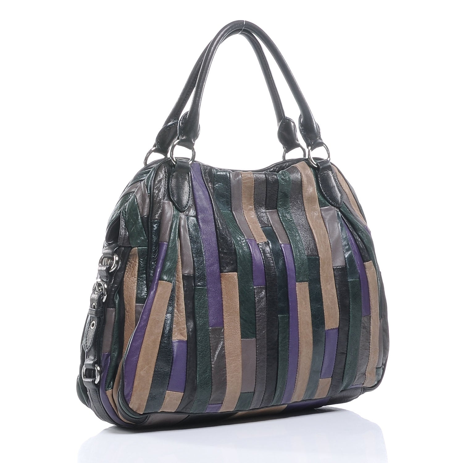 Miu Miu Leather Multicolor Patchwork Hobo 3 of 8