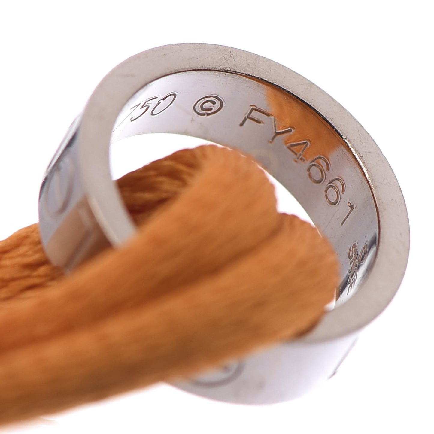 18K White Gold LOVE Adjustable Cord Bracelet Orange