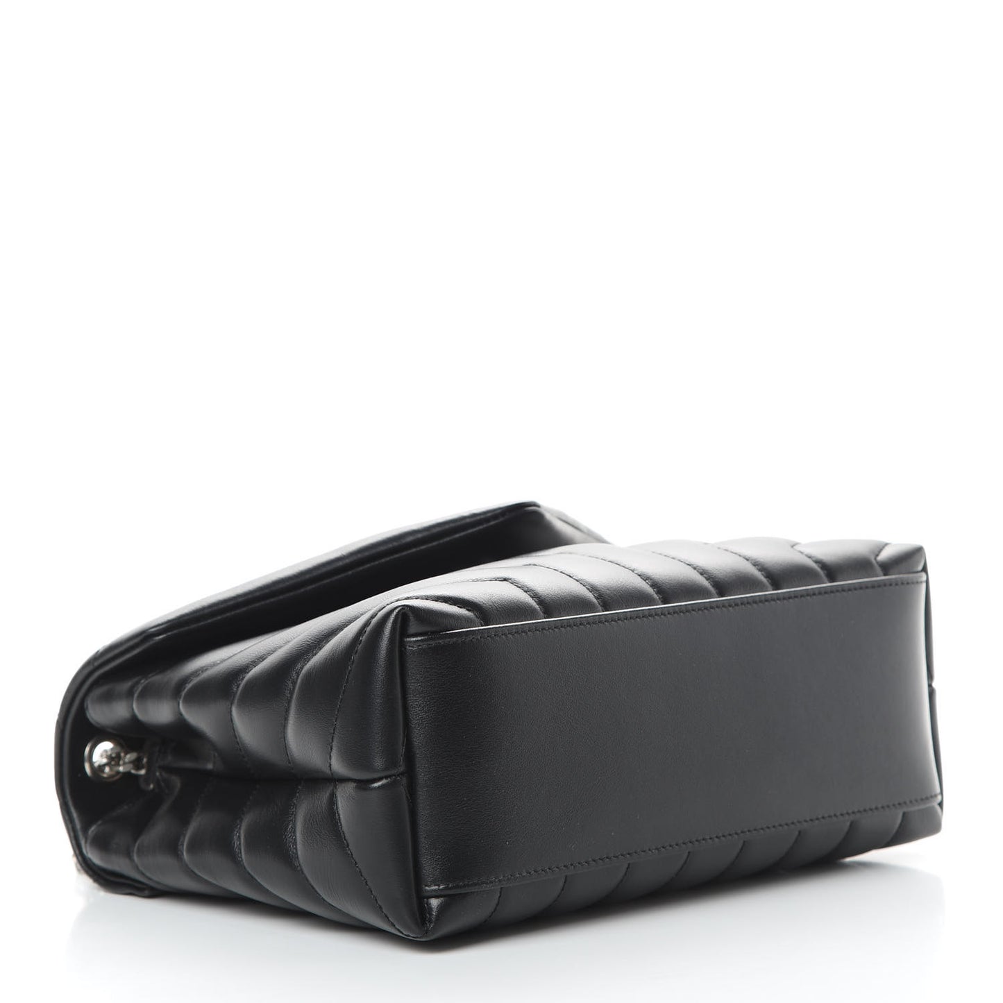 Calfskin Y Quilted Monogram Small Loulou Chain Satchel Black