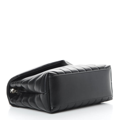 Saint Laurent Calfskin Y Quilted Monogram Small Loulou Chain Satchel Black 5 of 12
