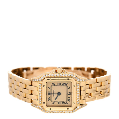 Cartier 18K Yellow Gold Diamond 22mm Panthere Quartz Watch 2 of 7
