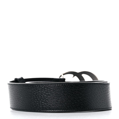 Gucci Textured Dollar Calfskin Nickel Double G 40mm Belt 70 28 Black 2 of 7