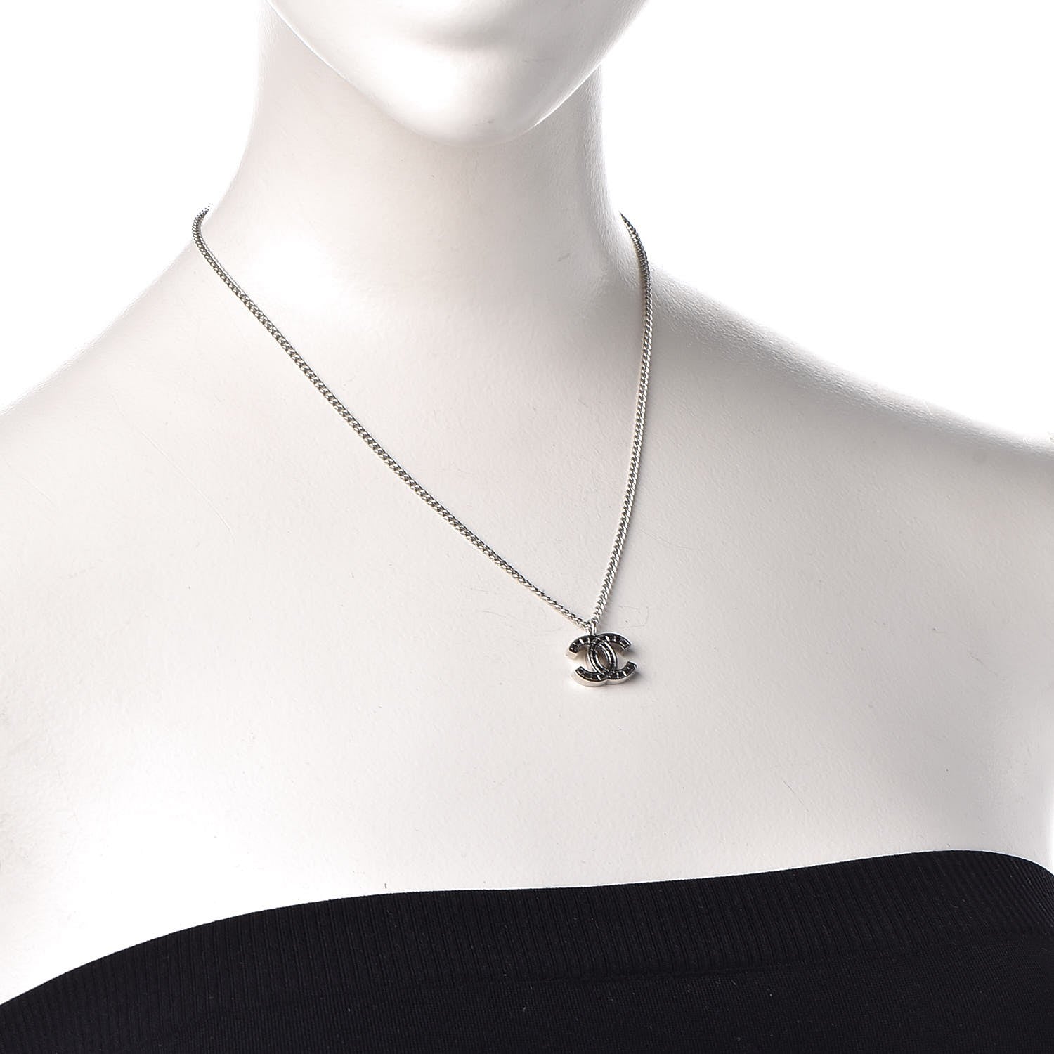 Chanel CC Necklace Silver 2 of 5