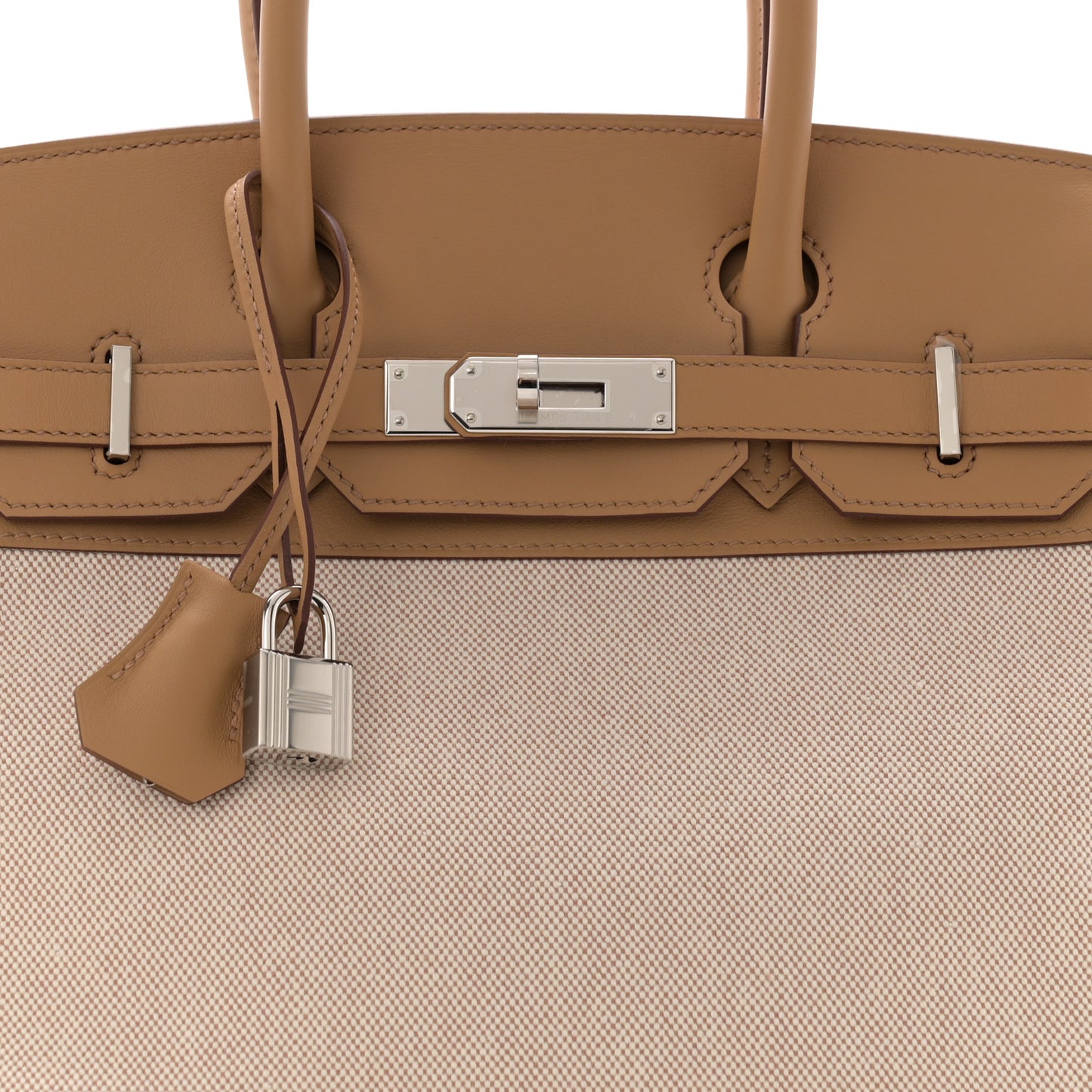 Toile H Swift Birkin 30 Ecru Bai Brun Biscuit