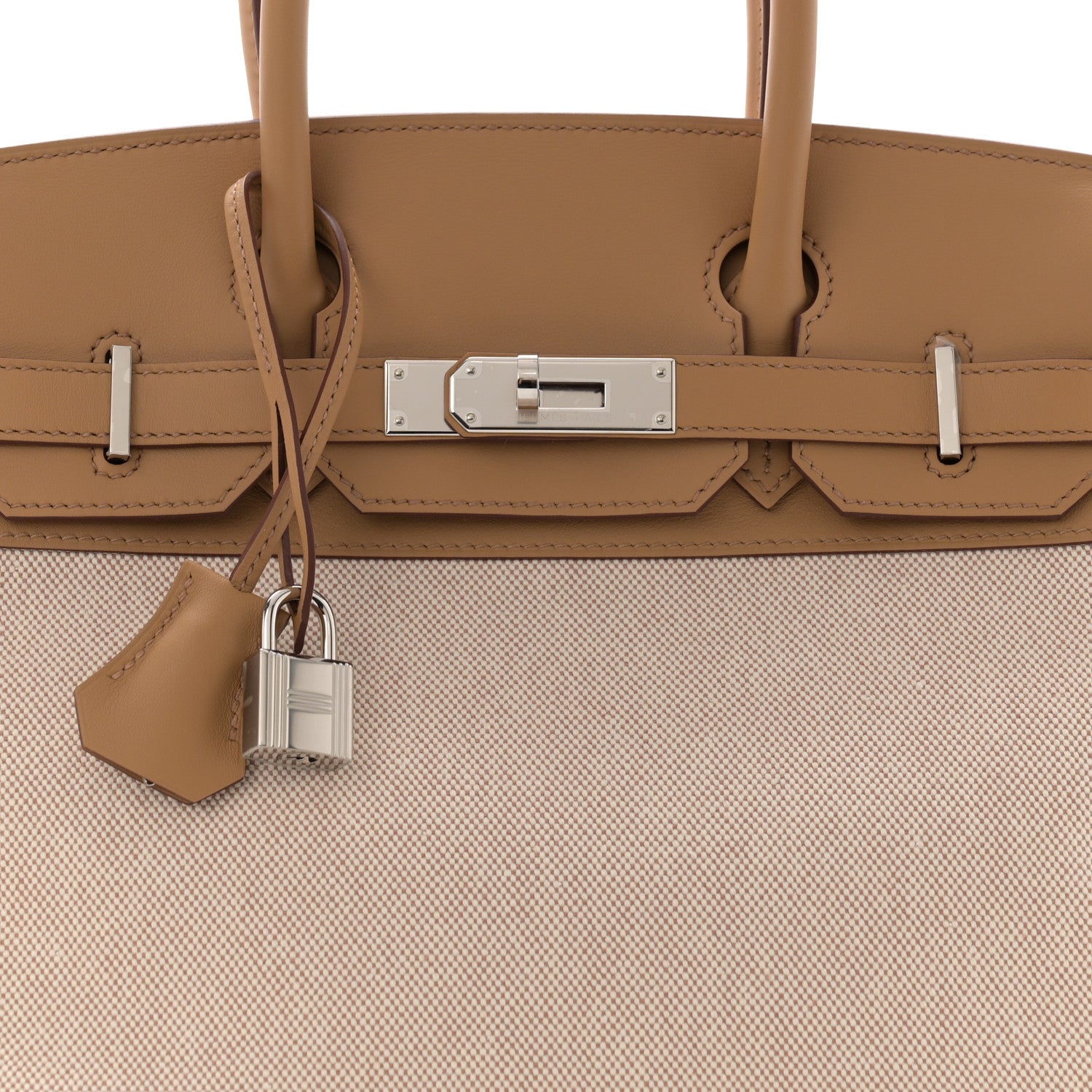 Hermes Toile H Swift Birkin 30 Ecru Bai Brun Biscuit 8 of 11