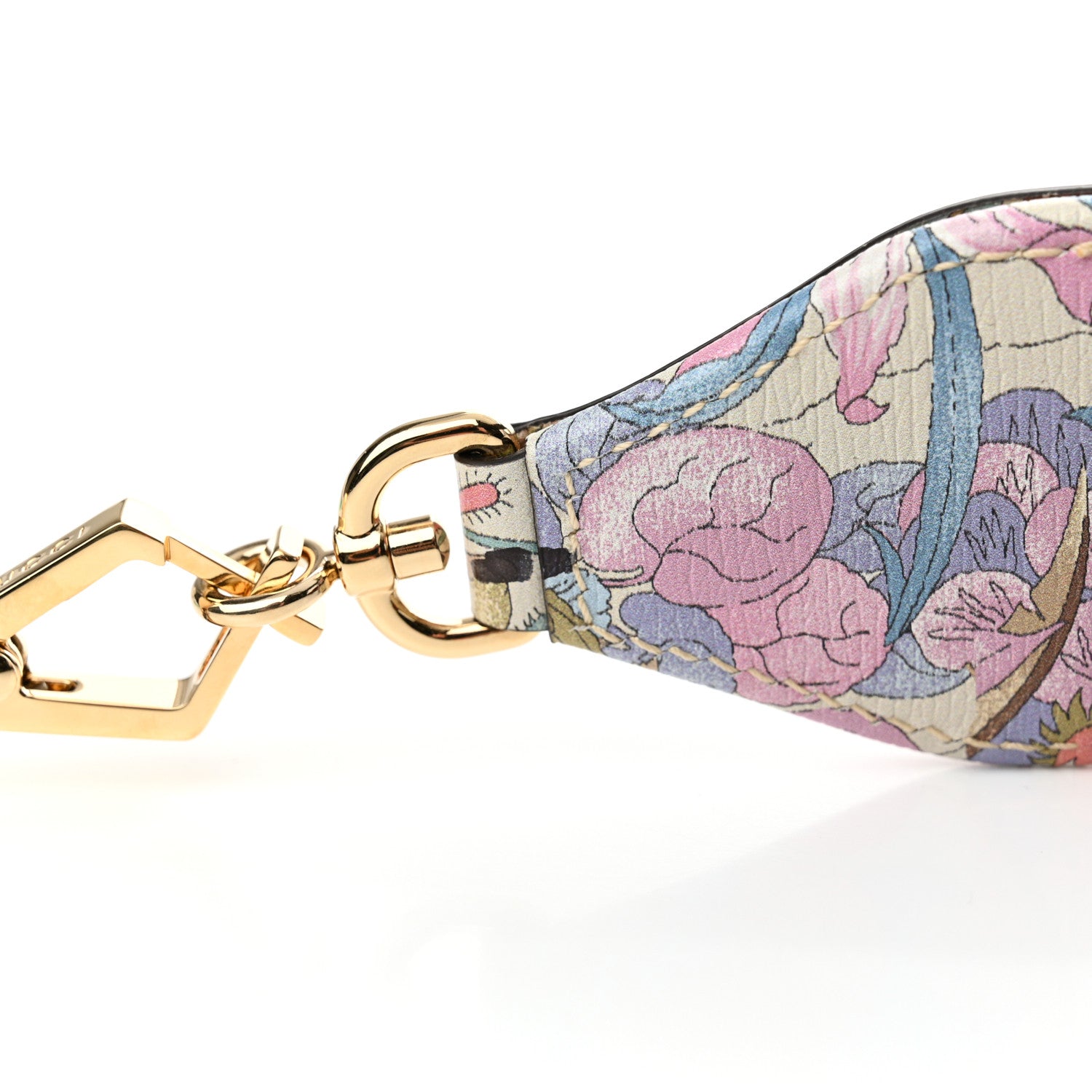 Gucci New Shangai Calfskin Tiger Savanah Web Mini Horsebit 1955 Shoulder Bag Chalky White Multicolor 14 of 16