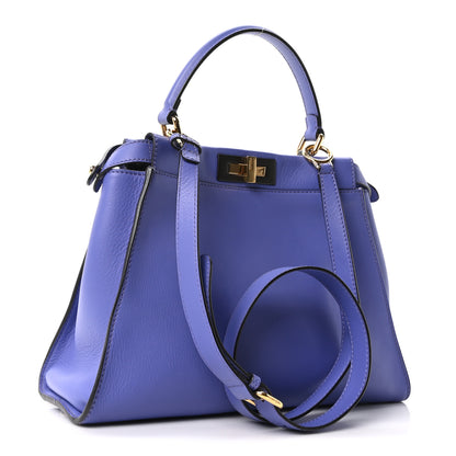 Fendi Vitello Seta Medium Peekaboo Iconic Satchel Viola Cassis 3 of 10