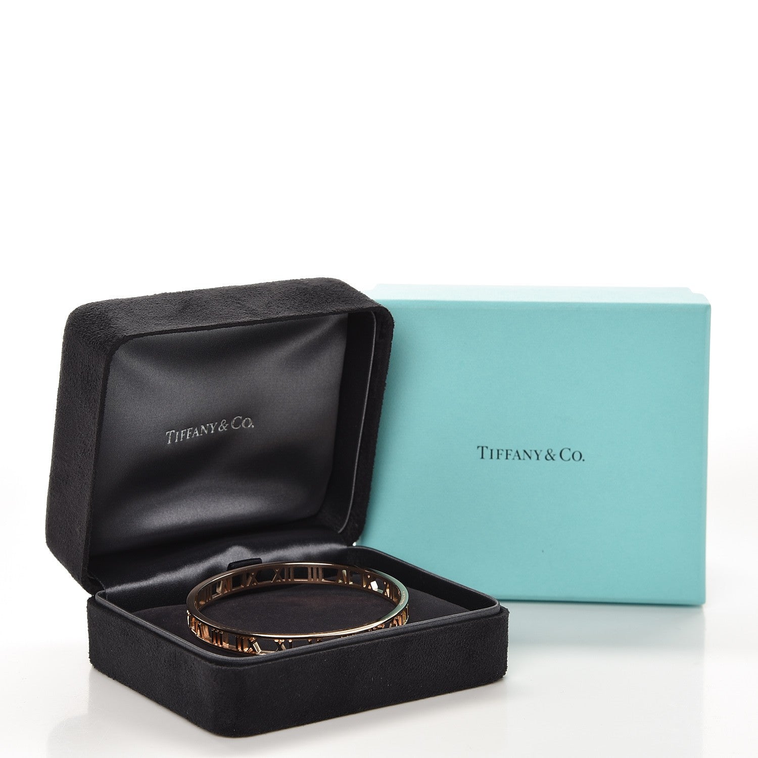 Tiffany 18K Rose Gold Open Narrow Atlas Bangle 3 of 4