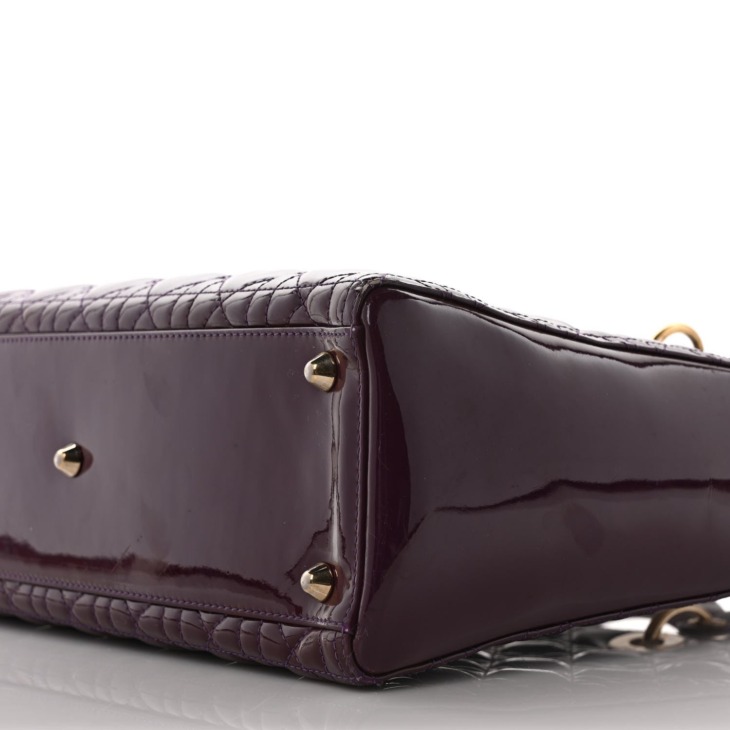 Christian Dior Patent Cannage Large Lady Dior Violet Purple 9 of 11