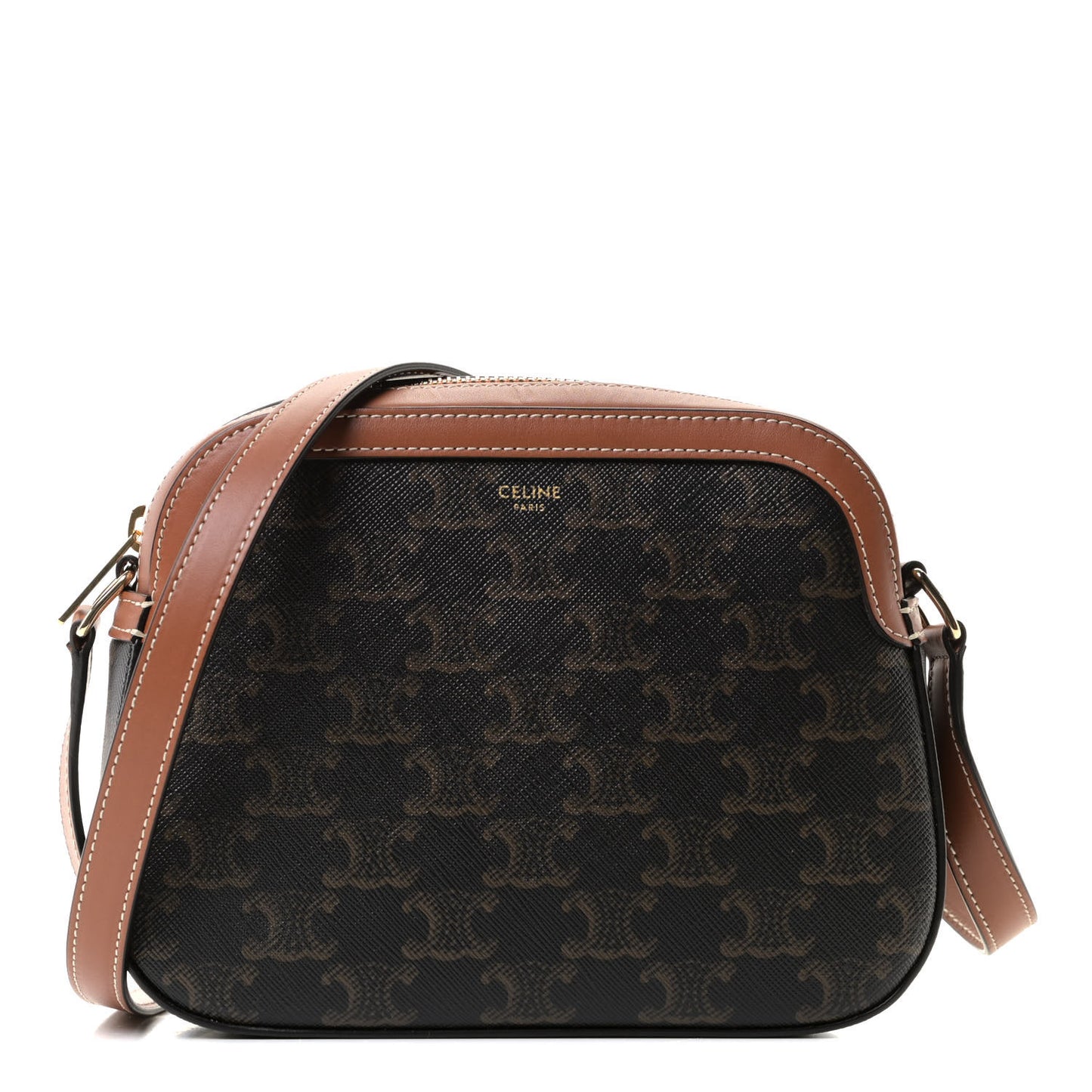 Triomphe Canvas Small Camera Bag Tan