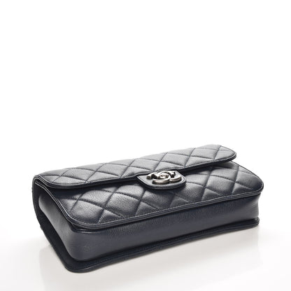 Chanel Goatskin Quilted Medium Perfect Edge Flap Navy Blue 4 of 8