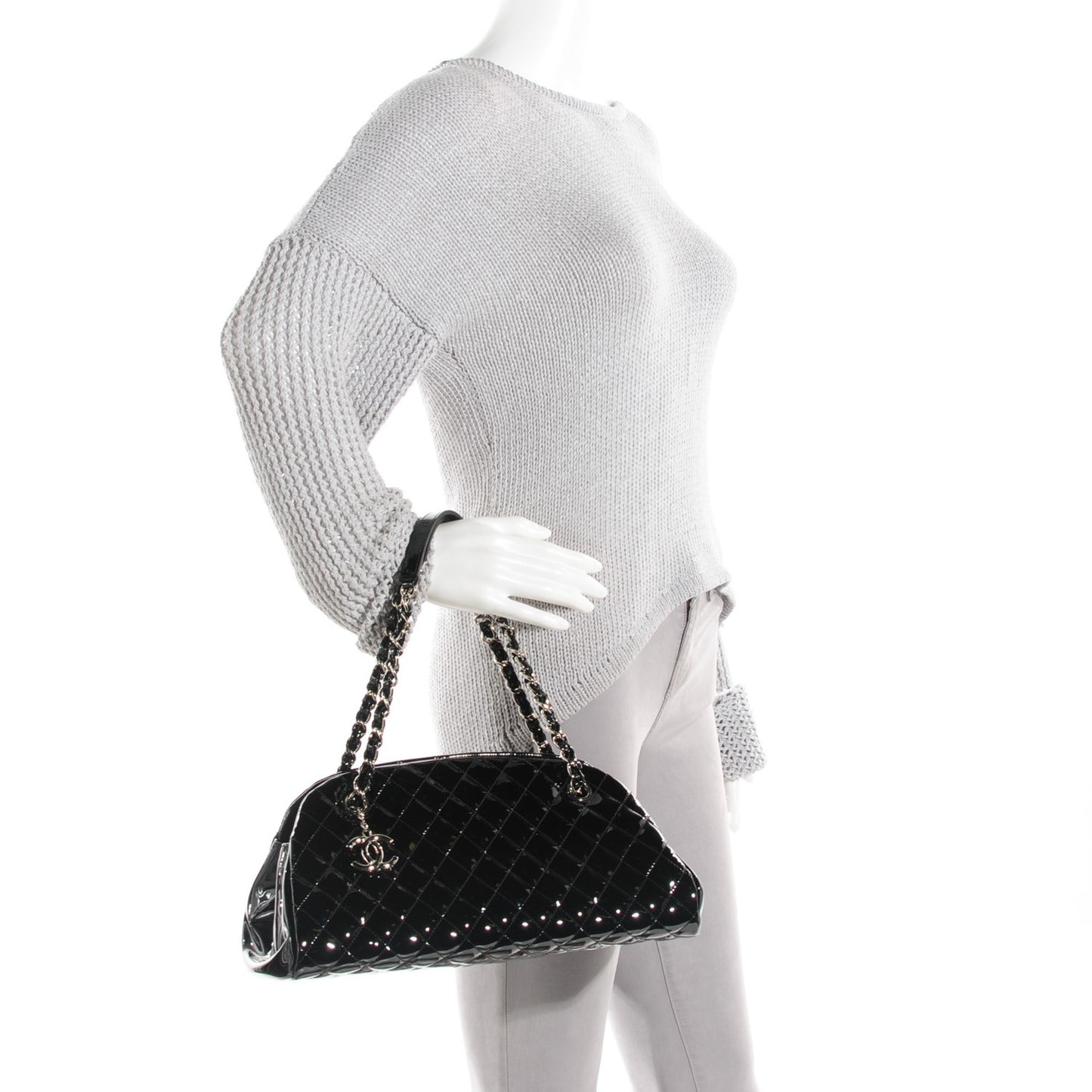 Patent Quilted Medium Just Mademoiselle Black