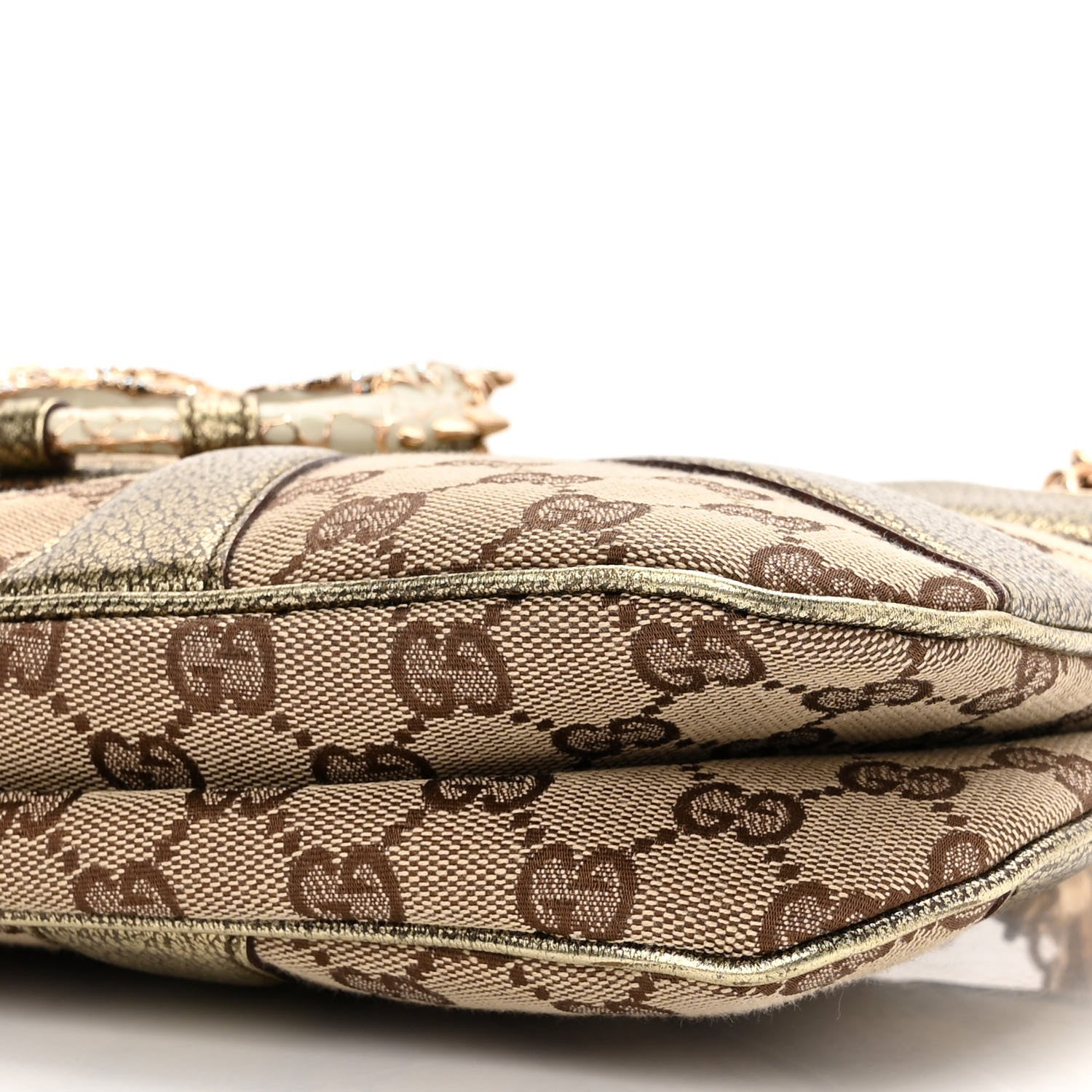 Gucci Monogram Tom Ford Jeweled Dragon Bag Gold 10 of 10