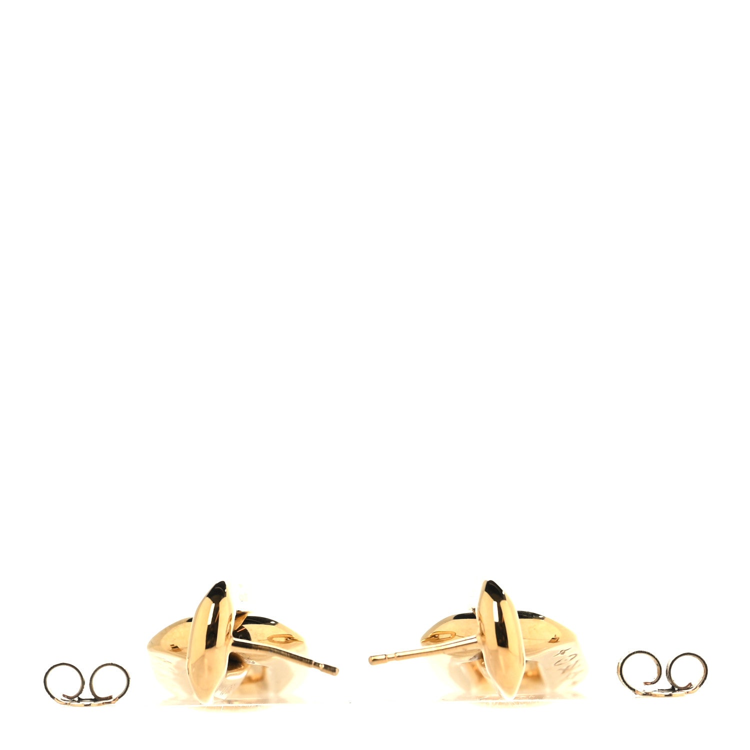 Louis Vuitton Metal LV Edge Double Hoop Earrings Gold 3 of 4