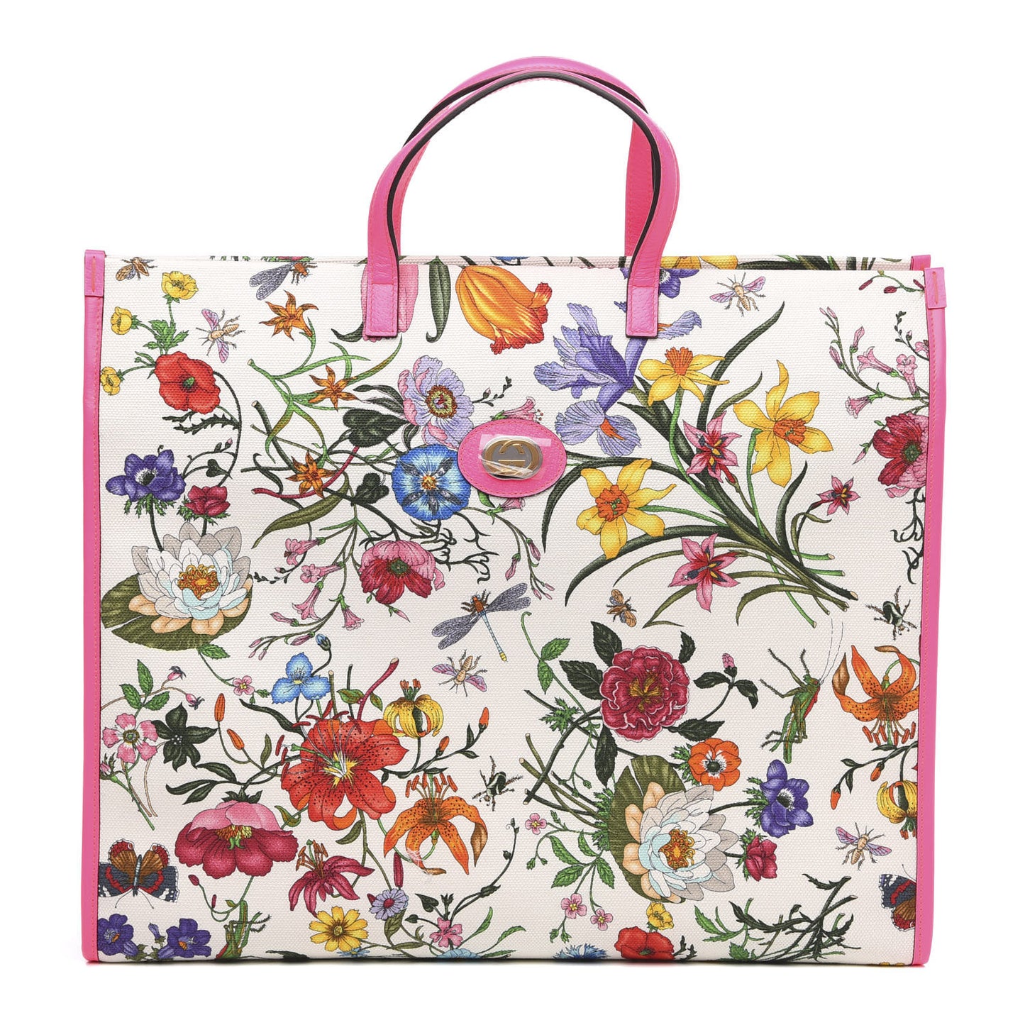 Canvas Large Flora Tote Pink Multicolor Fuchsia