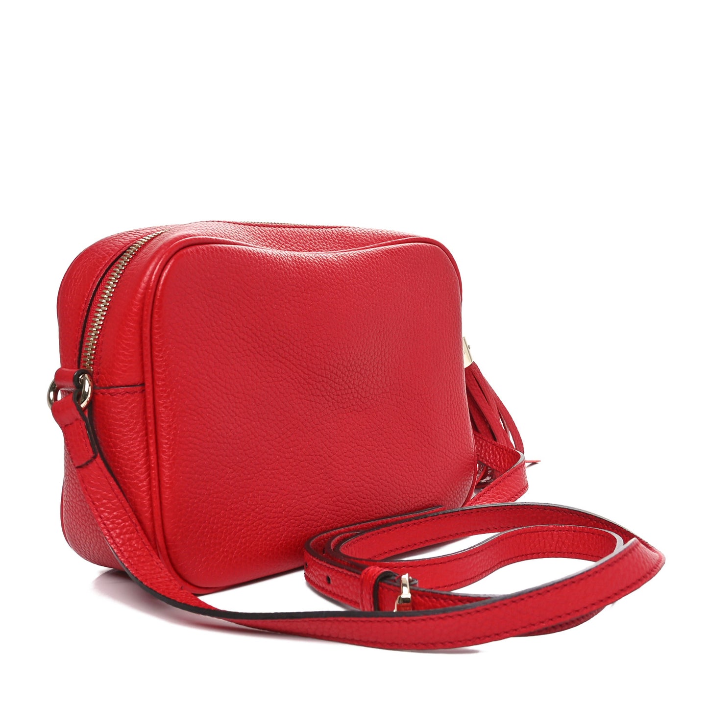Pebbled Calfskin Small Soho Disco Bag Tabasco Red