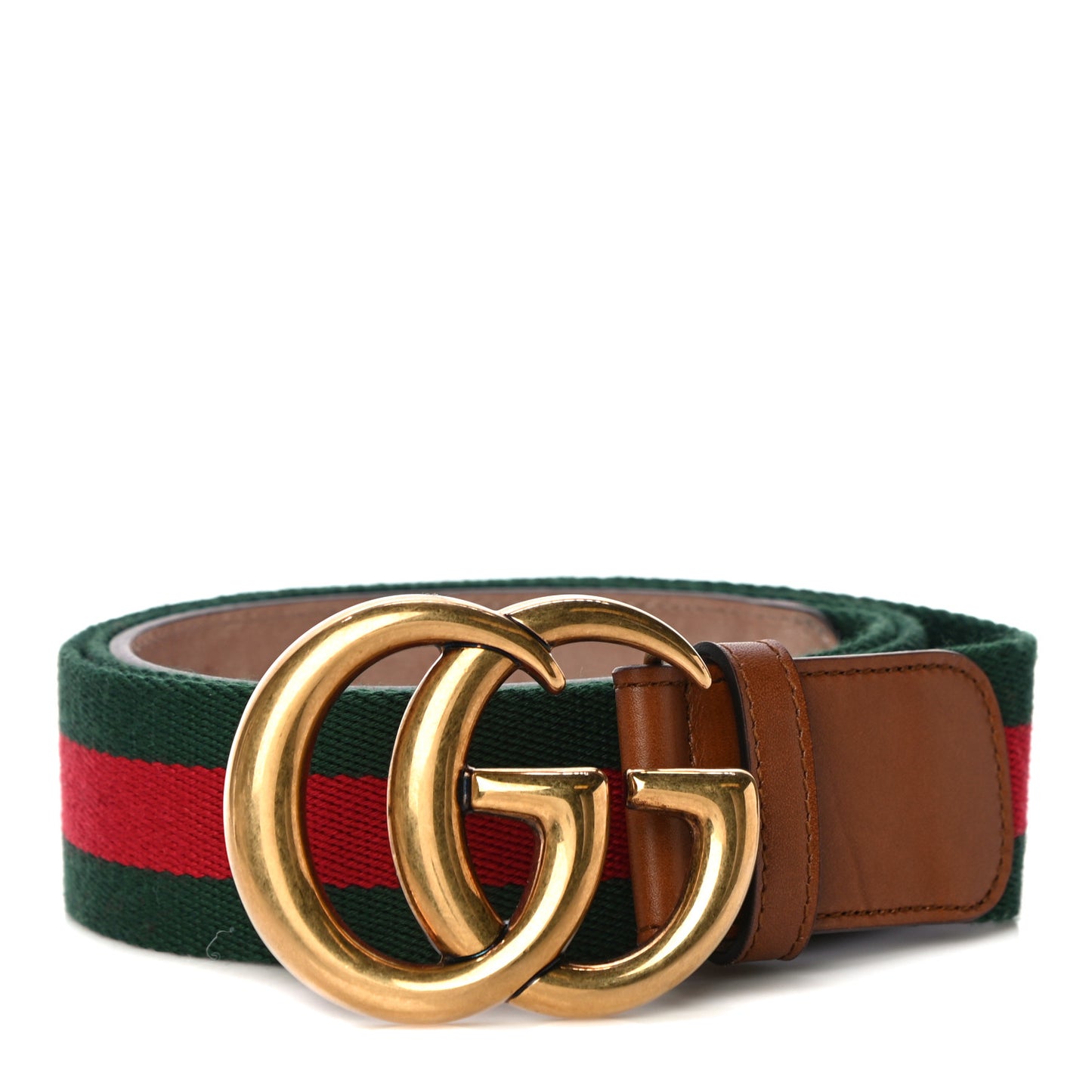 Nylon Calfskin Double G Web 40mm Belt 90 36 Green Red Cuir