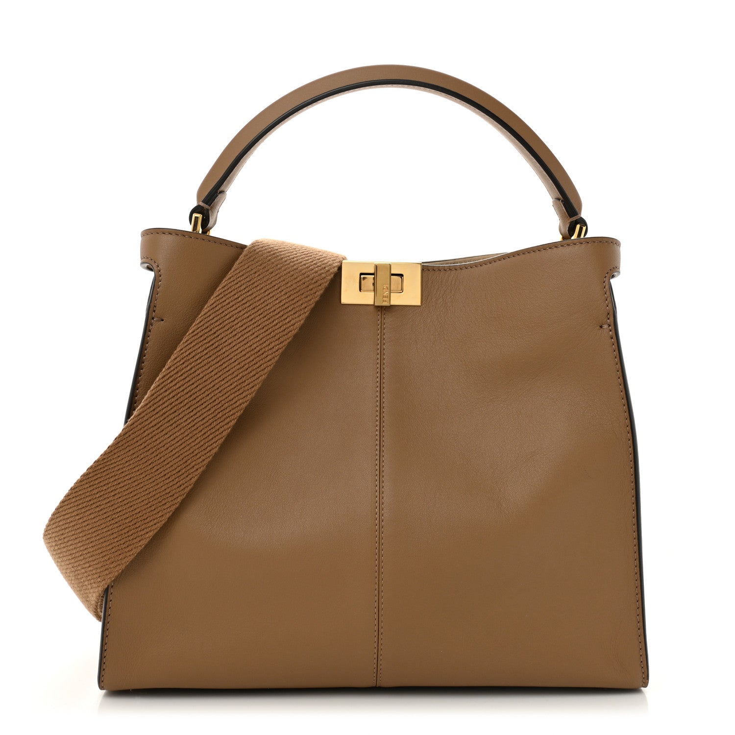 Fendi Vitello Seta Century Medium Peekaboo Mandorlo 1 of 11