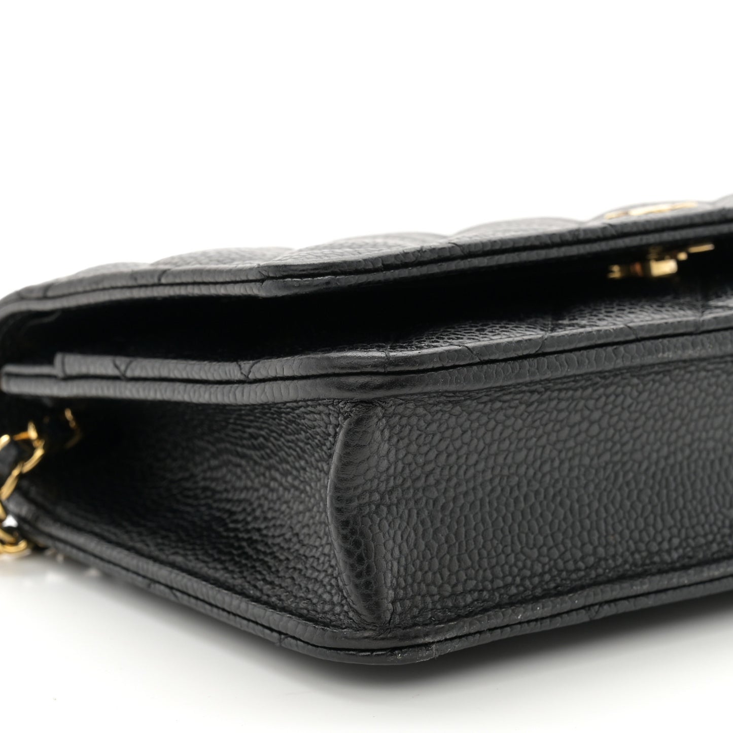 Caviar Quilted Wallet on Chain WOC Black
