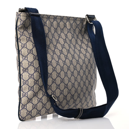 Gucci GG Plus Monogram Large Flat Messenger Bag Beige Blue 3 of 16