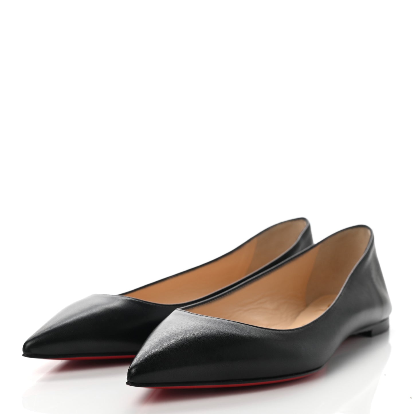 Shiny Nappa Ballalla Flats 38 Black