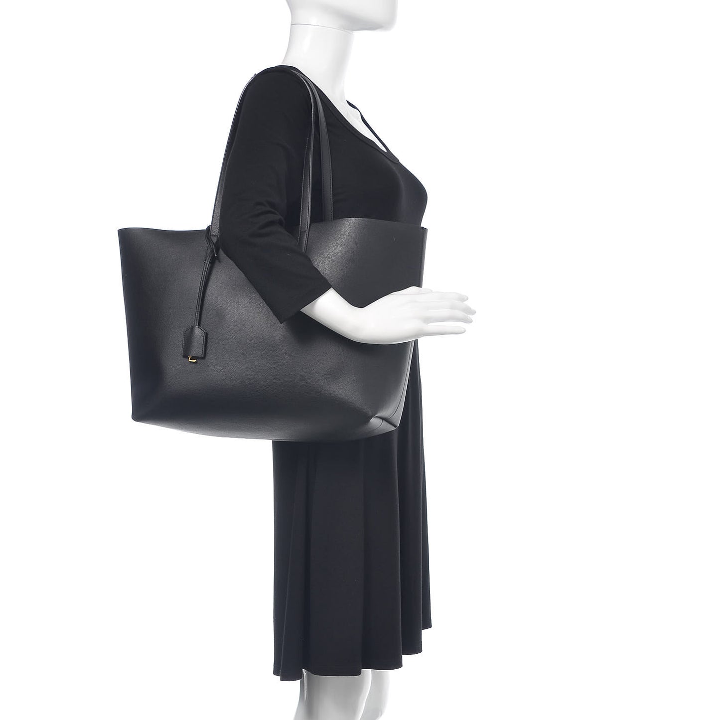 Calfskin Large Shopping Tote Black