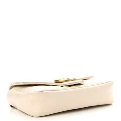 Gucci Calfskin Matelasse Super Mini GG Marmont Shoulder Bag White 4 of 16