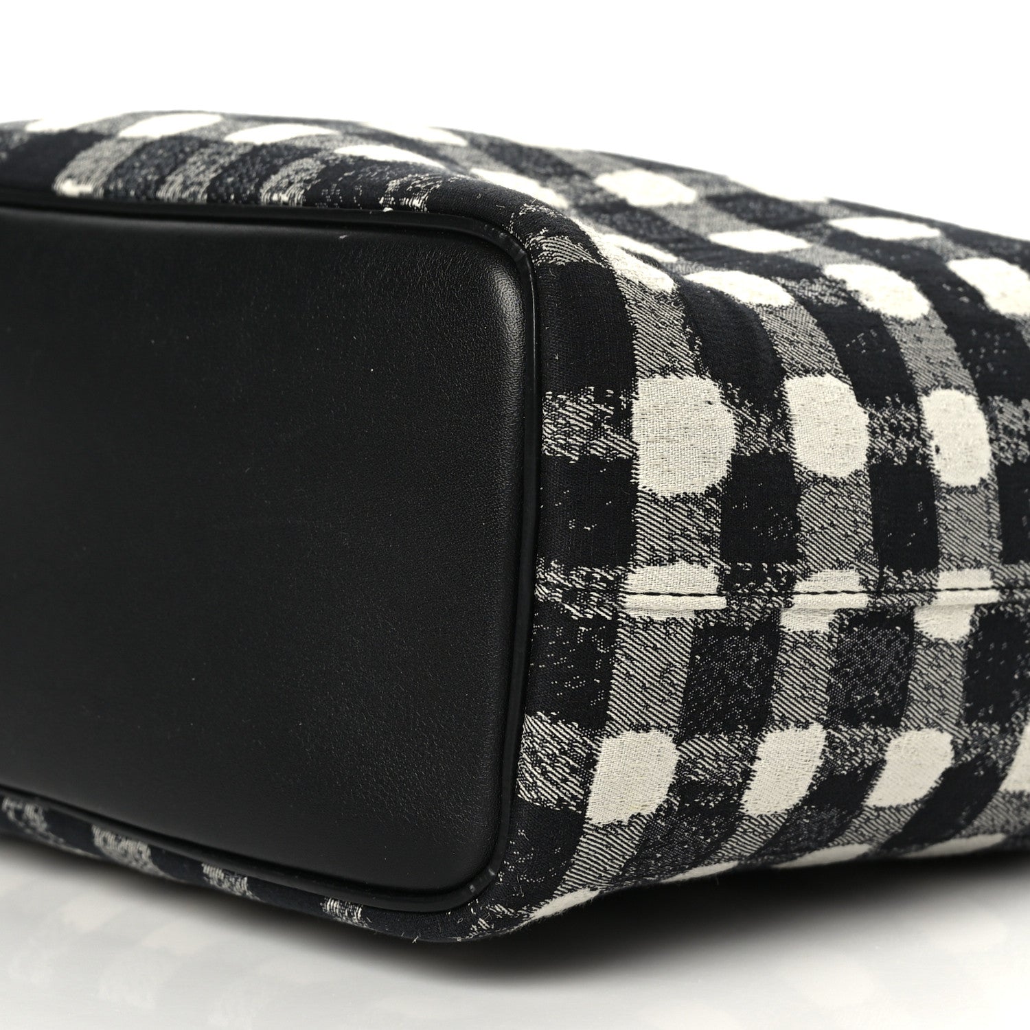 Celine Canvas Calfskin Small Soft Cube Satchel Black White 8 of 9