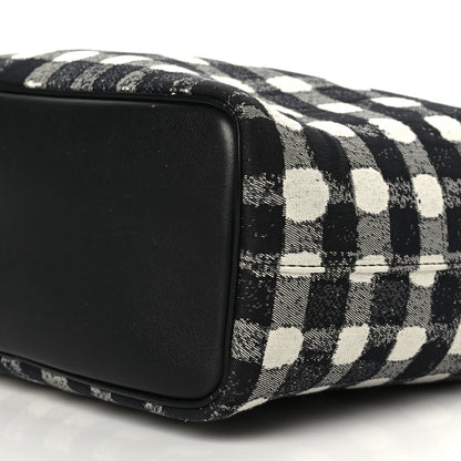 Celine Canvas Calfskin Small Soft Cube Satchel Black White 8 of 9