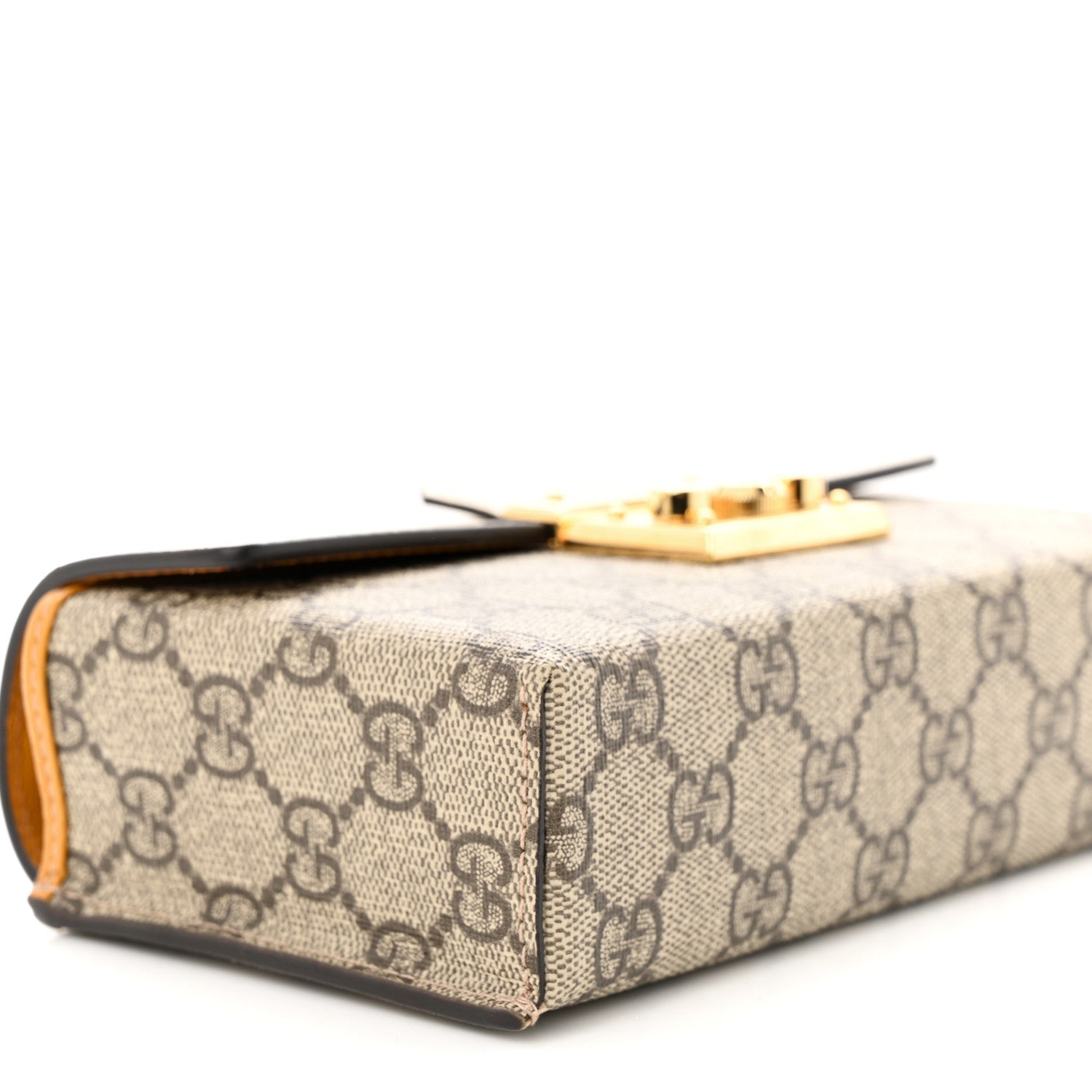 Gucci GG Supreme Monogram New Sakai Calfskin Mini Padlock Top Handle Shoulder Bag Beige Ebony Mystic White Sun Oil 9 of 10